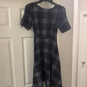 Elle Black and White Checkered Midi Dress